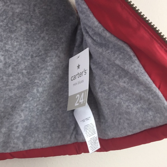 CARTERS Black And Red Toddler Boy Puffer Vest - Picture 4 of 5